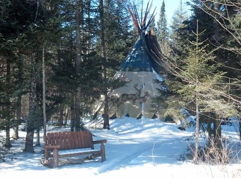 The painted tipi in the winter